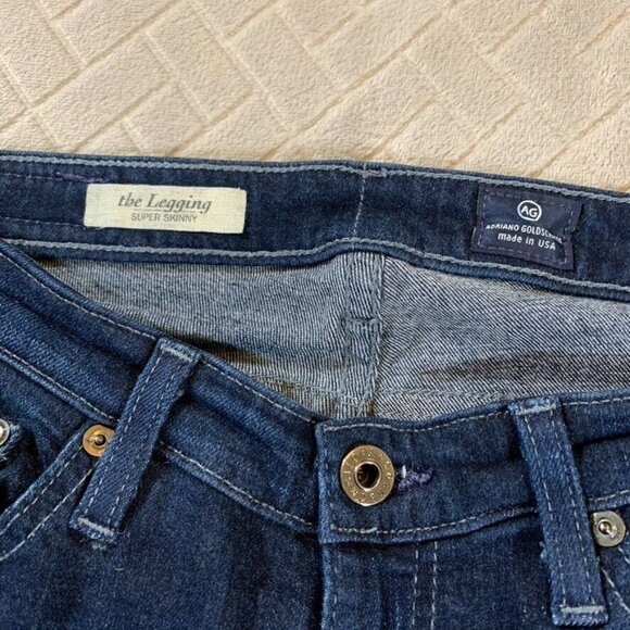 Adriano Goldschmied Womens 26 Denim Jeans Blue Legging Super Skinny Dark Wash - Picture 2 of 12